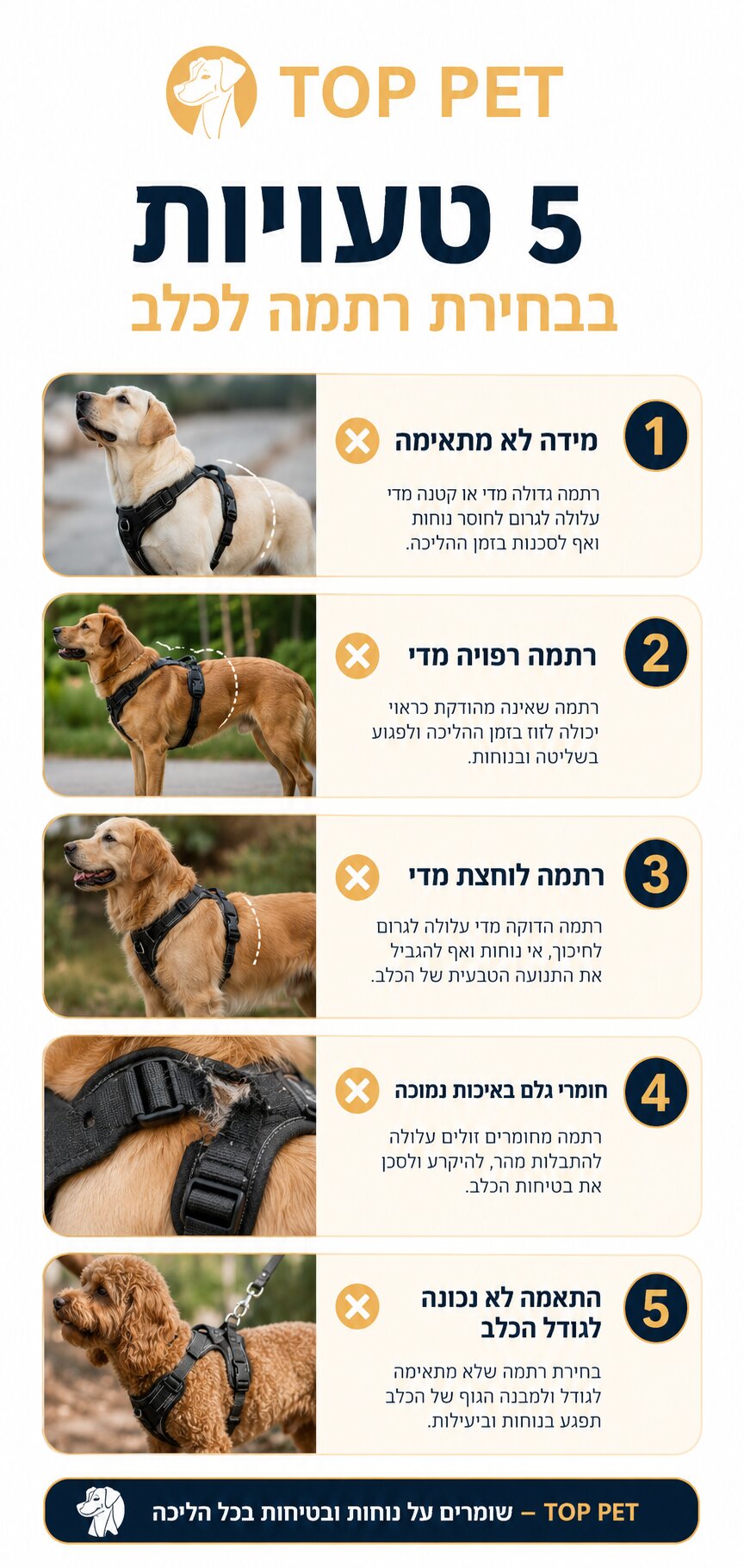 רתמה מומלצת לכלב - המדריך המלא לבחירה נכונה